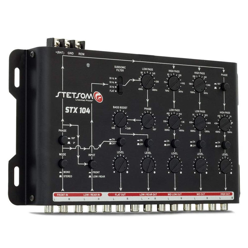 Stetsom STX 104 PRO - Crossover, 5 Way Channels, Digital Electronic Car Audio, Output Signal Processor, Car Audio Crossover High Precision, Audio Crossover, Crossover Adjustment, Audio Equalization - Image 3